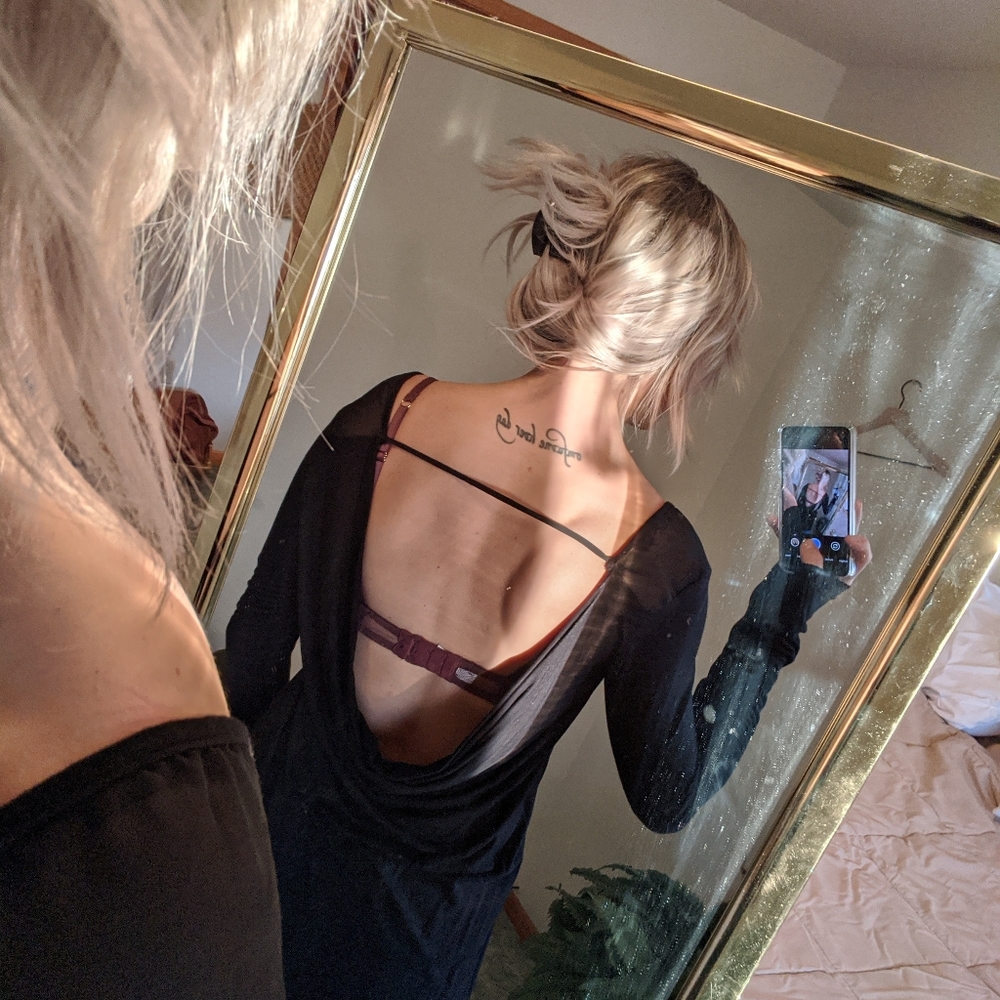 Long sleeve swoop back shirt
